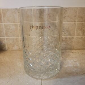 Hennessy Clear Crystal Mixing Pitcher 6” Tall Glass Studded Cocktail Bartending